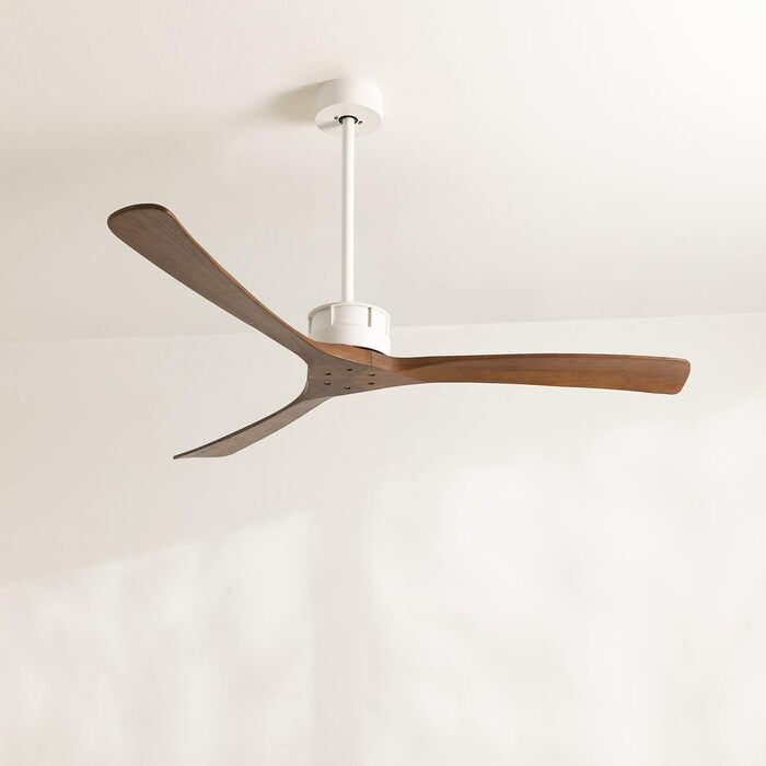 Вентилятор стельовий CREATE WINDLARGE XL чорний з лопатями з темного дерева, з пультом, 152 см, 40W, DC-мотор, 6 швидкостей, таймер, літній/зимовий режим, Wi-Fi