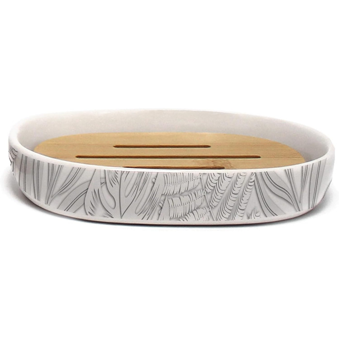 Мильниця Douceur d'Intérieur Amber з бамбука та кераміки, 12,3 x 8,3 x 2,3 см