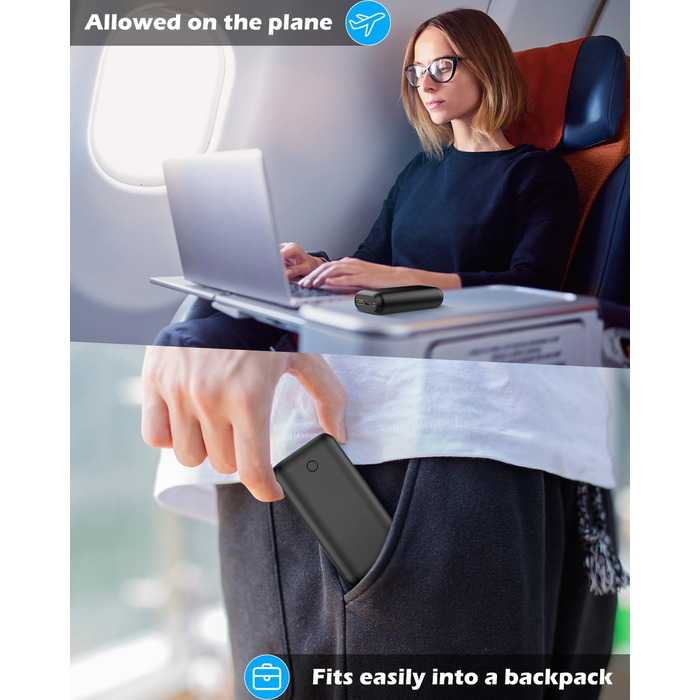 Powerbank 10000mAh Mini: Компактний зовнішній акумулятор для зарядки телефону. Micro USB + USB-C