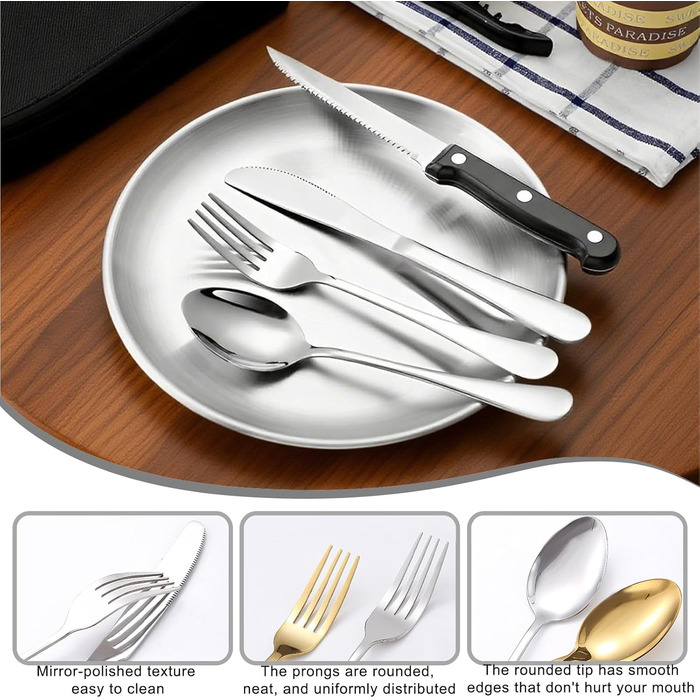 Набір посуду для кемпінгу MOMAHUA на 2 особи (10 шт.): нержавіюча сталь, для пікніків та подорожей, з сумкою для багаторазового використання. Срібний набір посуду на 4 особи