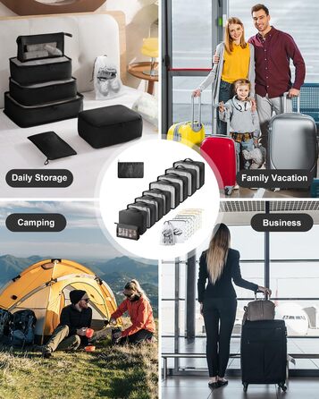 Набір органайзерів для валізи 18 шт., водонепроникні Packing Cubes, чорний - ідеальний органайзер для подорожей з сумкою для одягу