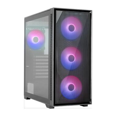 Корпус ПК Aerocool GEOFLOW GBKV2 Micro ATX з 3 RGB вентиляторами та сітчастою передньою панеллю (Чорний)