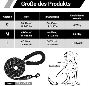 Нашийник для собак великих порід з ручкою, без обмеження грудної клітки, дихаючий, безпечний, світловідбиваючий, без Pull, для тренувань та активного відпочинку, Sti 2 Bau (L, чорний)
