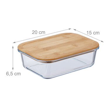 Relaxdays Glass Containers with Lids, 2-Piece Set