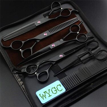 Професійні ножиці для грумінгу собак WYGC, ліва рука, 7.0 дюймів, набір з 3 шт. (2 фінішні, 1 вигнута)
