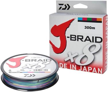 Плетена рибальська волосінь Daiwa J-Braid 8 Multicolour 300 м
