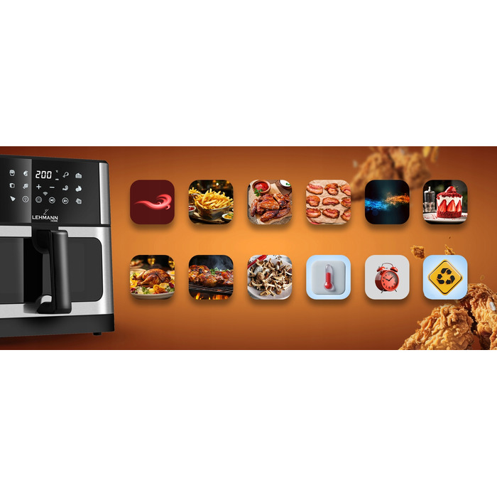 Аерофритюрниця Lehmann LHODF-1810 1800 Вт, 10 л, сріблясто-сіра
