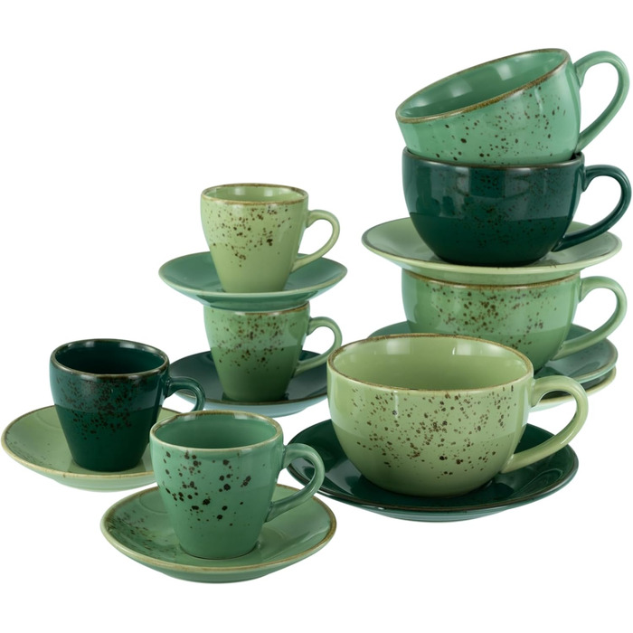 Набір посуду CreaTable Serie Nature Collection 8 предметів для 4 осіб, капучіно, кераміка, для мікрохвильовки та посудомийної машини