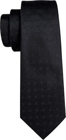 Набір краваток Barry.Wang з шовком та квітковим візерунком: краватка, запонки, нагрудна хустинка (чорний)