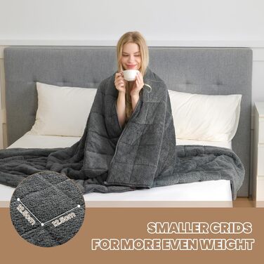 Обтяжуюча ковдра Good Nite для дорослих, 8 кг, сіра, 150x200 см, м'яка антистрес-ковдра для сну