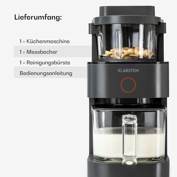 Klarstein Standmixer: Потужний міксер з 1250 Вт, 30 000 об/хв, сенсорний екран, чорний