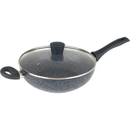 Сковорода Russell Hobbs RH00840EU7 з антипригарним покриттям, 20 см, для приготування омлетів, індукційна, з бакелітовою ручкою, з нержавіючої сталі, Nightfall Stone (вок 28 см з кришкою)