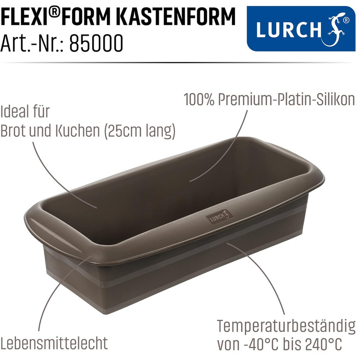 Форма для випікання хліба Lurch FlexiForm, набір 2 шт., 25×9 см, платиновий силікон, коричнева, BPA-free