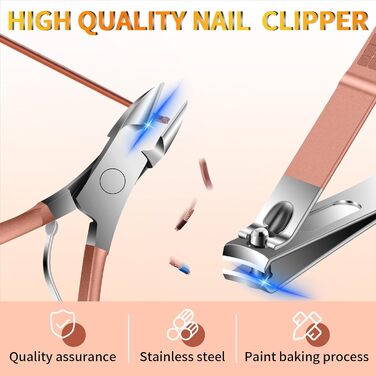 Набір для манікюру та педикюру, 16 шт. з нержавіючої сталі, професійний набір для догляду за нігтями з портативним шкіряним етиулюком, чорний/рожевий