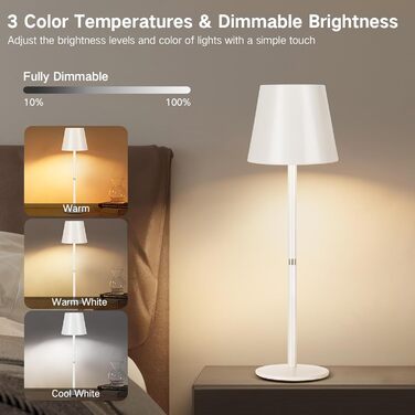 LED-лампа настільна бездротова OUTON (2 шт) з регулюванням яскравості, 3 режими кольору, USB-C зарядка, IP54 вологозахист, 30 годин роботи – для дому та на подарунок, чорний