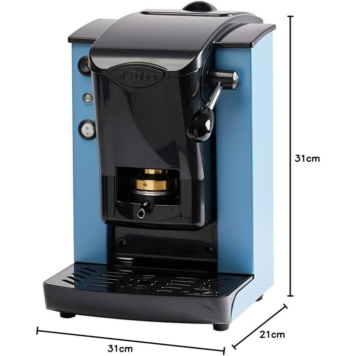FABER COFFEE MACHINES | Slot Plast Model | POD Coffee Machine 44 mm | Adjustable Brass Pad Press (BURGUNDY/BLACK)
