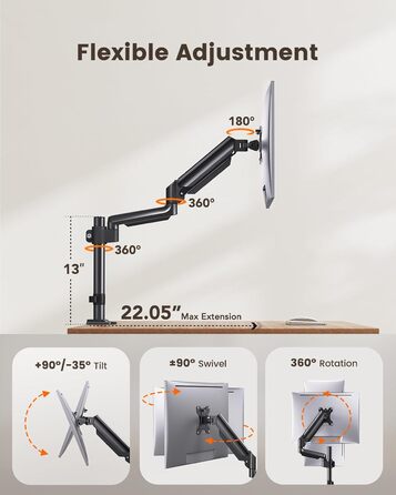 Кріплення для монітора ErGear: регульована підставка для моніторів 13-32 дюймів, до 9 кг, VESA 75x75/100x100 мм