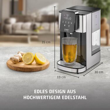 CASE HW 1660 - Turbo Hot Water Dispenser, hot water in seconds (40-100°C), 2600 Watts, extra-large 4-liter water tank, direct selection button for baby food (37°C), energy-saving