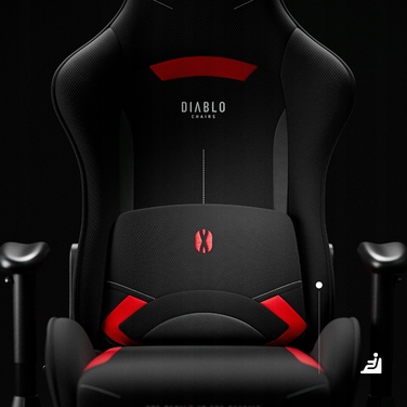 Ігрове крісло Diablo Chairs X-ST4RTER, чорна тканина, чорно-червоне