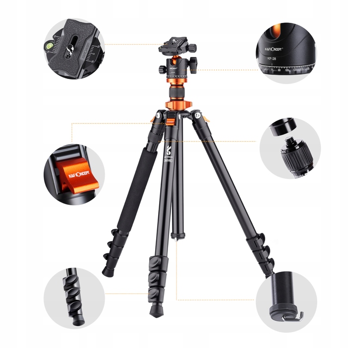 Фотоштатив-монопод K&F Concept: висота 177 см, максимальне навантаження 10 кг + сумка