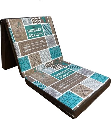 Goliez Folding Mattress 3-Piece Folding Mattress Guest Mattress, Foam Mattress, Folding, Foldable Camping Bed, Washable Cover (Brown, Single (190x60x7cm))