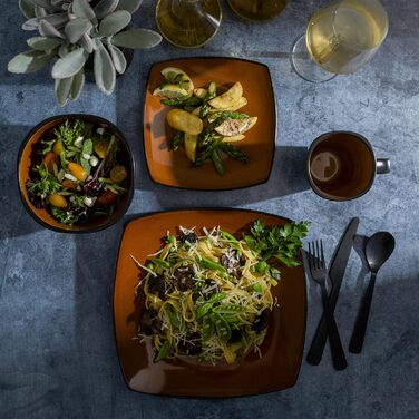 Сервіз посуду Gibson Soho Lounge з реактивної глазурі (16 предметів) для 4 осіб, бежевий