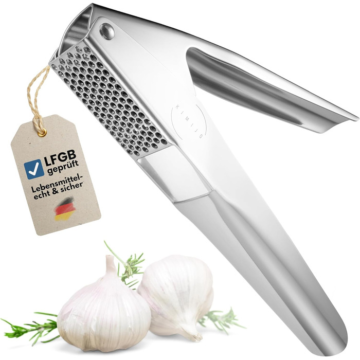 Прес для часнику з нержавіючої сталі - миється в посудомийній машині, стійкий до іржі - міцний та ергономічний, для легкого подрібнення - ідеальний для свіжого часнику