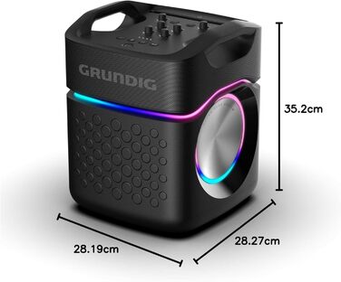 Портативна Bluetooth колонка Grundig GBT Black - потужний звук, акумулятор до 20 годин, Powerbank, водонепроникність, 160 Вт (Party Hit Max)