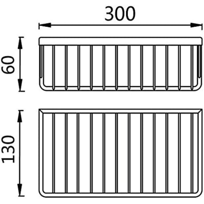 Konhard CS004 Rectangular Storage Stainless Steel Shower Caddy Brushed Shower Shelves SUS304 Stainless Steel Rustproof
