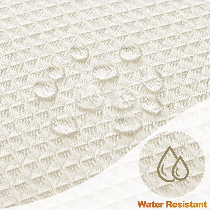 Двостулковий душовий завіс з тканини, бежевий, 183x244 см – Hotel Quality, водонепроникний, для ванної кімнати