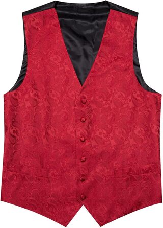 Костюмний комплект Barry.Wang: костюм-трійка (піджак, штани, жилет), краватка, метелик, кишеньковий хустинка, запонки, голкозажим, для весілля, червоний, 3XL