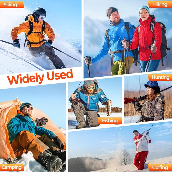 Гріючі шкарпетки для жінок та чоловіків з акумулятором 6000mAh, 9 годин роботи, керування через додаток, 4 режими нагріву, для катання на лижах, полювання, риболовлі, кемпінгу та активного відпочинку