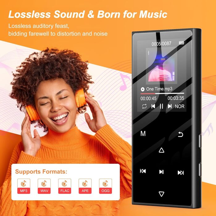 MP3-плеєр SWOFY 128GB з Bluetooth 5.3, 1.8