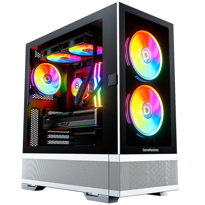 Корпус для ПК GameMachines Element Snow Edition ATX з 3 RGB вентиляторами, білий