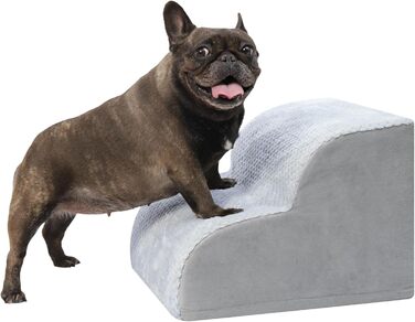 Сходинки для собак KSIIA, 3 ступені, 40 см, сірий колір. Ідеально для маленьких собак та котів. Зручні для доступу до ліжка, дивану, софи та автомобіля. Розміри: 40x57x40 см. Легко миються.