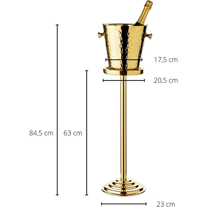 Охолоджувач для шампанського EDZARD Capri, золотий, для 1 пляшки, з підставкою, для вина, шампанського та льоду