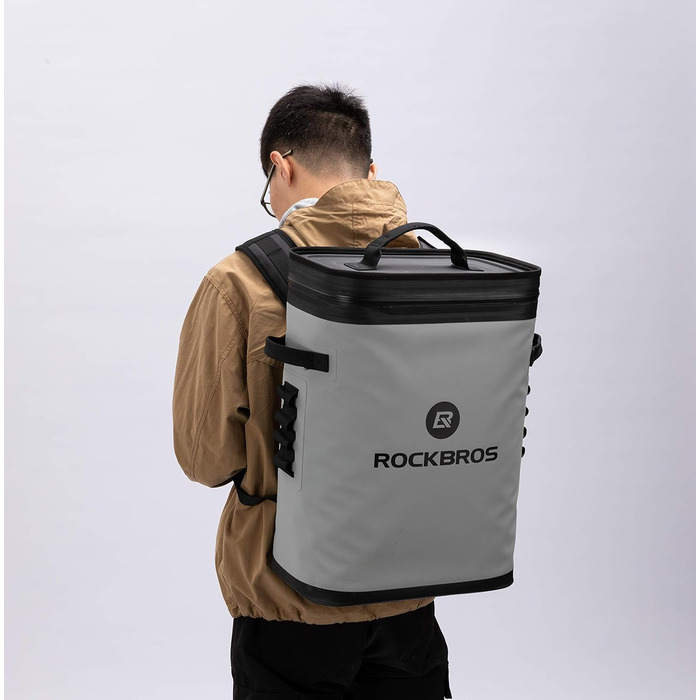 ROCKBROS Холодильна сумка-рюкзак 17L, 48 годин охолодження, водонепроникна, для пікніків, кемпінгу, риболовлі та подорожей