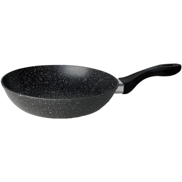 Набір сковорідок, чорний колір, з ефектом граніту - 3 шт. (28 см + 24 см + 20 см), антипригарне покриття, для індукційних, газових та склокерамічних плит