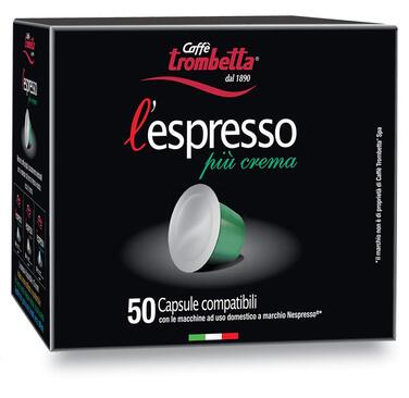 Кава в капсулах Caffè Trombetta L‘Espresso Più Crema, сумісні з Nespresso, 50 капсул