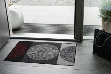 Килимок для входу Salonloewe Nestor 50x75 см сірий, миючий, прямокутний SLD0847-050x075