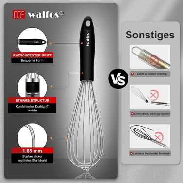 Набір міксерів Walfos® з нержавіючої сталі: 21 см, 23 см, 28 см. 3 шт. для збивання, змішування та приготування