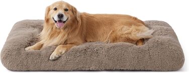 BEDSURE М'яке ліжко для собак великих порід - 104x69x8 см, зручне та миється, з антиковзною основою (119x74x8 см, Колір: верблюжий)