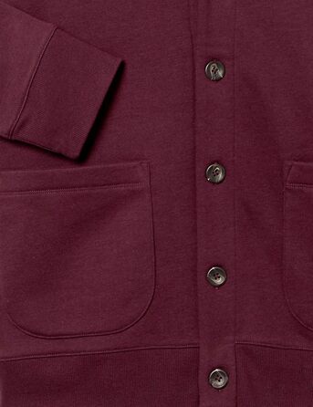 Чоловіча в'язана кофта Amazon Essentias з капюшоном та коміром-шарфом (XXL, Бордовий)