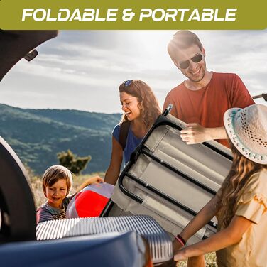 Розкладне ліжко для кемпінгу XXL - широке кемпінгове ліжко, розкладне ліжко, карпове ліжко з регульованою спинкою, ліжко для саду та відпочинку на відкритому повітрі (зелене)