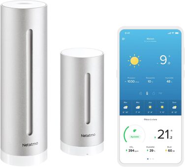 Netatmo Smart Weather Station with Wall Bracket - Wi-Fi & Functional Protective Housing for the Smart Weather Station, Protection for the Outdoor Module of the Smart Weather Station with Wi-Fi Connection, NRS-WW