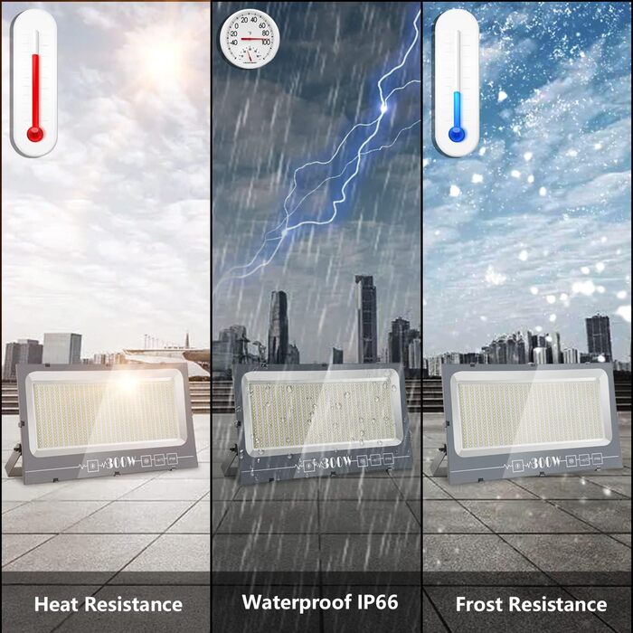 LED Floodlight Outdoor, IP65 Waterproof Outdoor Floodlight LED Spotlight 30000LM Floodlight, Outdoor Floodlight for Backyard, Garden, Workshop, Yard, Driveway, Doors, Garage, Hallway (Warm White, 600W)
