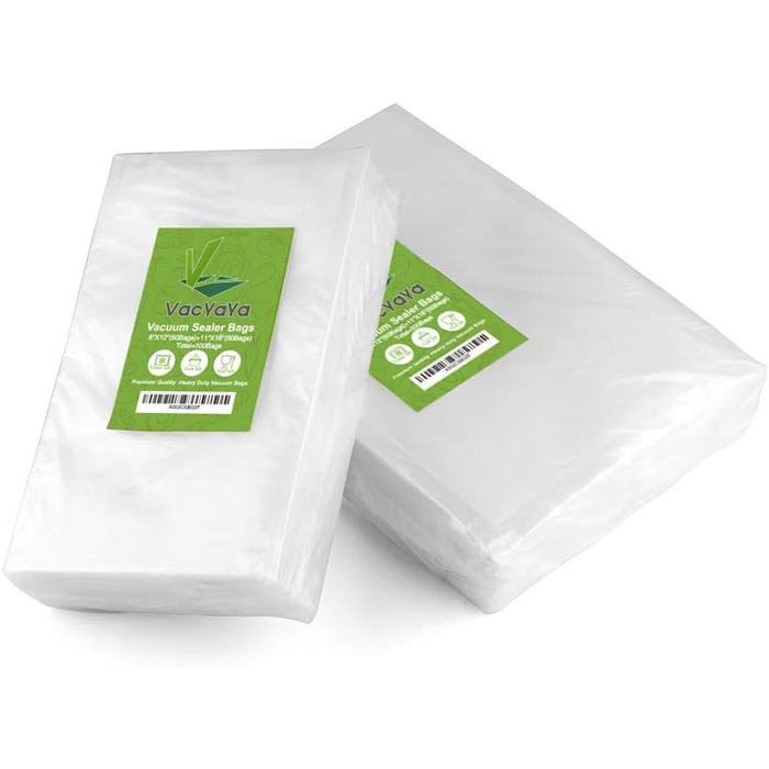 VacYaYa 100-Piece Bag Set: 20x30cm (50) and 28x40cm (50) Vacuum Bags for Food, BPA-Free Vacuum Sealer Bags for Vacuum Sealers and Foil Sealing Devices, Suitable