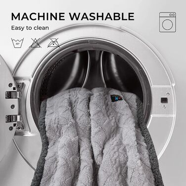 Водонепроникний коврик для собак Luciphia, миючий, для собак, котів, цуценят, м'який флісовий коврик з Sherpa, середнього та великого розміру для ліжка, дивана, софи, (102 * 145cm) (145 * 165cm), сірий в клітинку