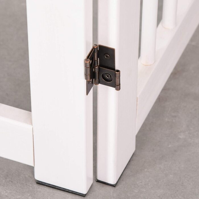 Захисний бар'єр для собак PawHut - самостійний, 204 x 75 см, 4 панелі, білий