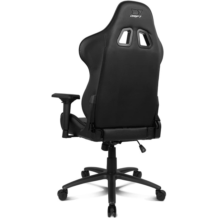 Професійне ігрове крісло DRIFT GAMING DR350 ергономічне, з 4D-підлокітниками, подушками під поперек та шию, нахил спинки 135°, безшумні колеса, чорно-біле